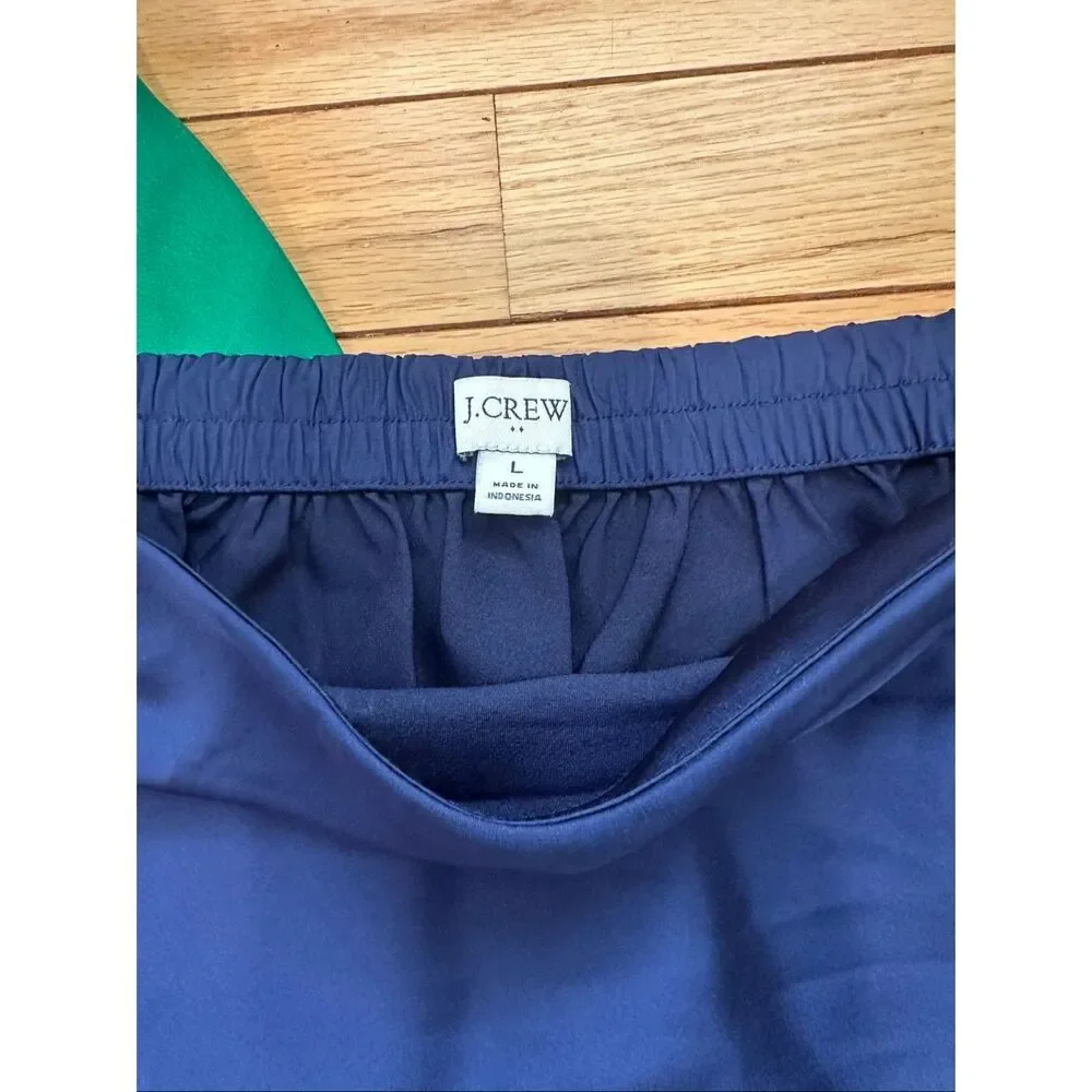 Bundle of 3 J. Crew Satin Skirts Large Pink, Navy, Green - Picture 4 of 6